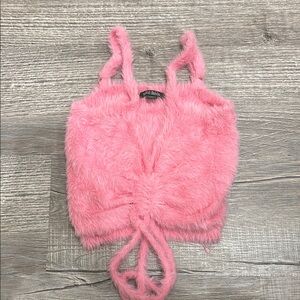 Wild Fable Women’s Fuzzy Pink Crop Top Size Extra Small